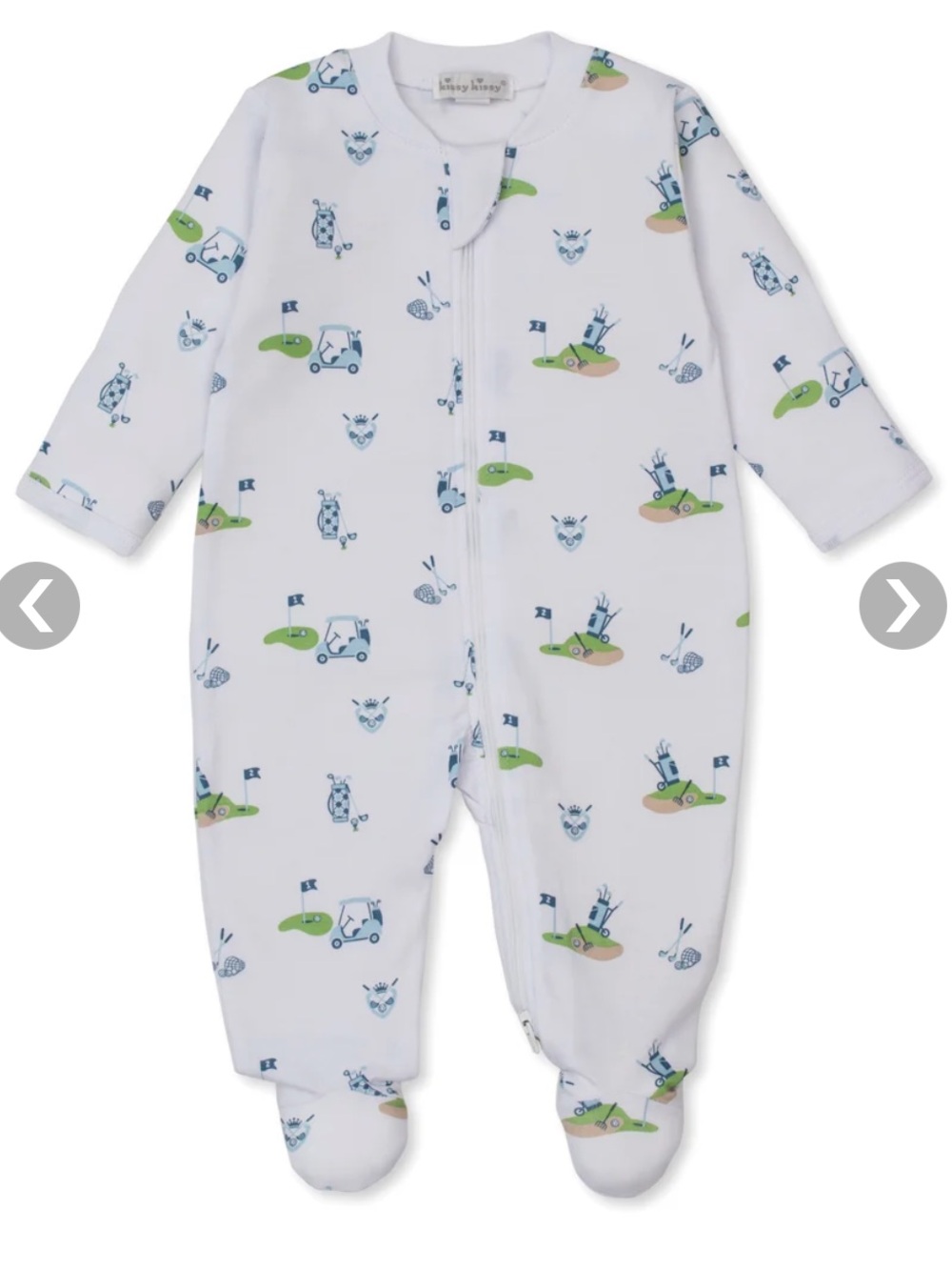 Like NEW Kissy Kissy Golf Championship Onesie Pima Cotton Footie Baby Boy Zipper